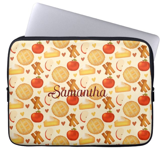 Ouderwetse appeltaart en ingrediënten laptop sleeve (Voorkant)
