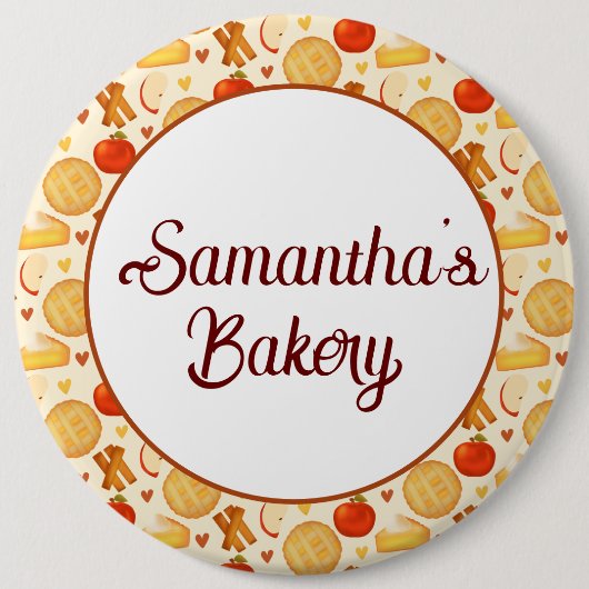 Ouderwetse appeltaart en ingrediënten ronde button 6,0 cm (Voorkant)