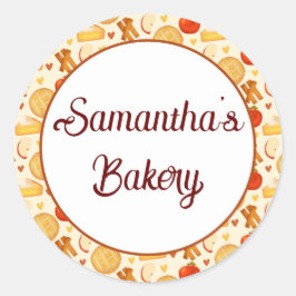 Ouderwetse appeltaart en ingrediënten ronde sticker