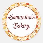 Ouderwetse appeltaart en ingrediënten ronde sticker (Voorkant)