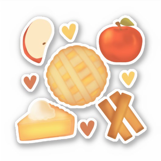 Ouderwetse appeltaart en ingrediënten sticker (Voorkant)