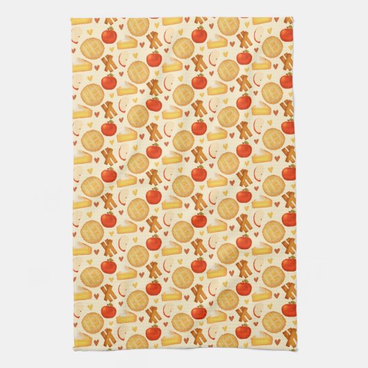 Ouderwetse appeltaart en ingrediënten theedoek (Verticaal)