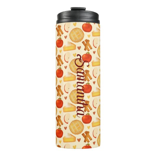 Ouderwetse appeltaart en ingrediënten thermosbeker (Voorkant)