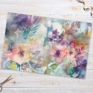 Ouderwetse aquarel bloemmotief tissuepapier