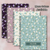 Ouderwetse Aquarel Geranium Klein Bloempatroon Notitieboek