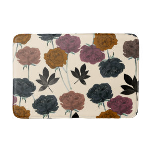 Ouderwetse Aquarel Krachtig Herfst Bloemmotief Badmat