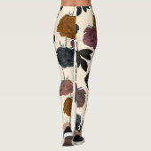 Ouderwetse Aquarel Krachtig Herfst Bloemmotief Leggings (Achterkant)