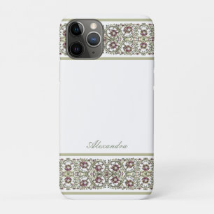 Ouderwetse aquarel Stijlvolle Mauve Roze Bloemrank Case-Mate iPhone Case