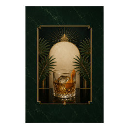 Ouderwetse Art Deco Poster | Printbare Speakeasy