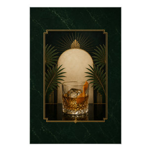 Ouderwetse Art Deco Poster Printbare Speakeasy