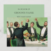 Ouderwetse Bachelor Party Kaart (Voorkant / Achterkant)