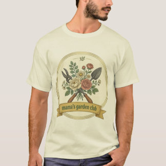 Ouderwetse Badge Ontwerp voor Mama's Tuinclub T-shirt