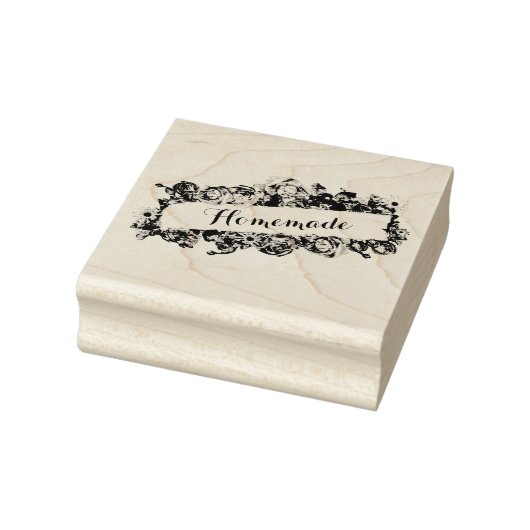 Ouderwetse banner elegante bloemrozen handgemaakt rubberstempel (Stempel)