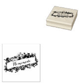 Ouderwetse banner elegante bloemrozen handgemaakt rubberstempel (Gestempeld)