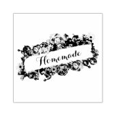 Ouderwetse banner elegante bloemrozen handgemaakt rubberstempel (Afrduk)