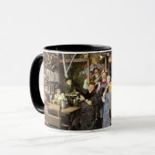 Ouderwetse bar met mensen die feestvieren, een fee mok (Voorkant links)