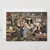 Ouderwetse bar met mensen vieren, een feest (Voorkant)