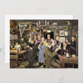 Ouderwetse bar met mensen vieren, een feest (Voorkant / Achterkant)