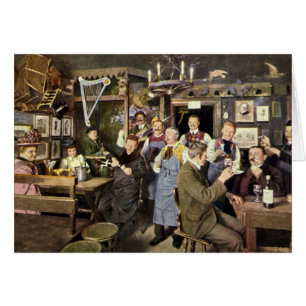 Ouderwetse bar met mensen vieren, een feest