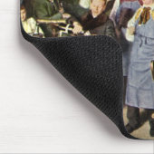 Ouderwetse bar met mensen vieren, een feest muismat (Hoek)