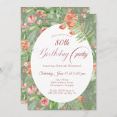 Ouderwetse Behangrozen Bloem 80ste Kaart (Voorkant / Achterkant)