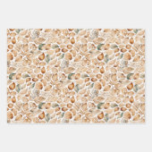 Ouderwetse Beige & Groene Botanische Inpakpapier Vel (Voorkant 3)