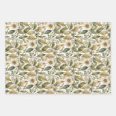 Ouderwetse Beige & Groene Botanische Inpakpapier Vel (Voorkant 2)