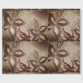 Ouderwetse Beige Textuur Wijnrood Bloemmotief Abst Cadeaupapier (Vlak)