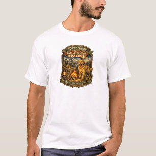 Ouderwetse bergavontuur hond liefhebber ontwerp t-shirt