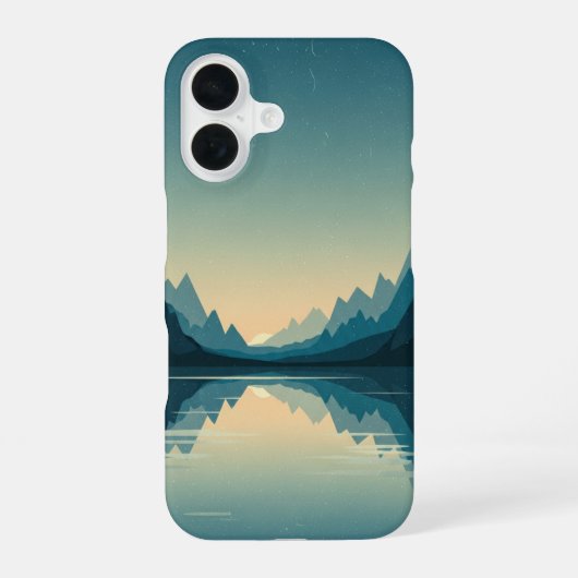Ouderwetse bergmeer iPhone 16 hoesje (Achterkant)