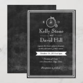 ouderwetse bike hipster Chalkboard Wedding Kaart (Voorkant / Achterkant)