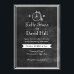 ouderwetse bike hipster Chalkboard Wedding Kaart<br><div class="desc">Fashioned Bicycle Chalkboard Wedding Invitations.</div>