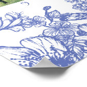 Ouderwetse Blauwe Bloemen Waar Waren Ze Bruidsmeis Poster (Hoek)