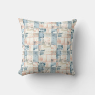 Ouderwetse Blauwe & Blush Schilderachtige Worp Kus Kussen