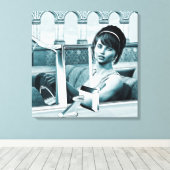 Ouderwetse Blauwe Canvas Afdruk (Insitu (Houten vloer))