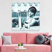 Ouderwetse Blauwe Canvas Afdruk (Insitu (Woonkamer))