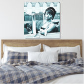 Ouderwetse Blauwe Canvas Afdruk (Insitu (Slaapkamer))
