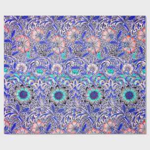 Ouderwetse blauwe roze William Morris's Corncockle Cadeaupapier