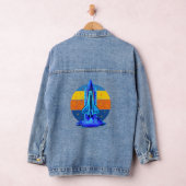 Ouderwetse Blauwe Spaceshuttle Ruimteschip Denim Jacket (Hangar)