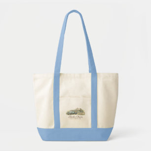 Ouderwetse Blauwe Truck Cottage Wilde Bloemen Kalm Tote Bag