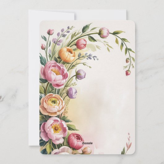 Ouderwetse bloem Moederdag kaart (Achterkant)