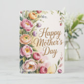 Ouderwetse bloem Moederdagkaart Feestdagenkaart (Staand voorkant)