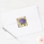 Ouderwetse bloem viooltjes elegante sticker (Envelop)