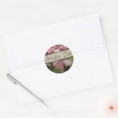 Ouderwetse bloemdecoratie ronde sticker (Envelop)