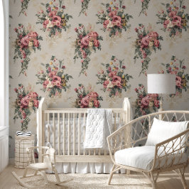 Ouderwetse bloemen behang