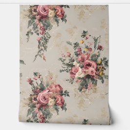Ouderwetse bloemen behang