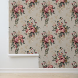 Ouderwetse bloemen behang