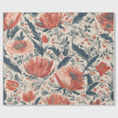 Ouderwetse Bloemen Cadeaupapier (Vlak)