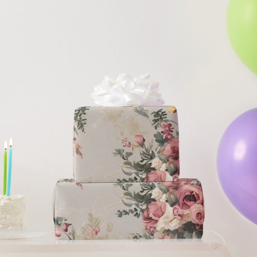 Ouderwetse bloemen cadeaupapier (Feestgeschenken)