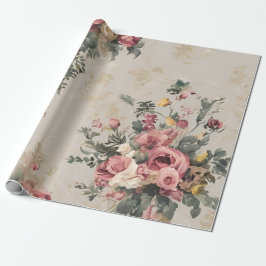 Ouderwetse bloemen cadeaupapier